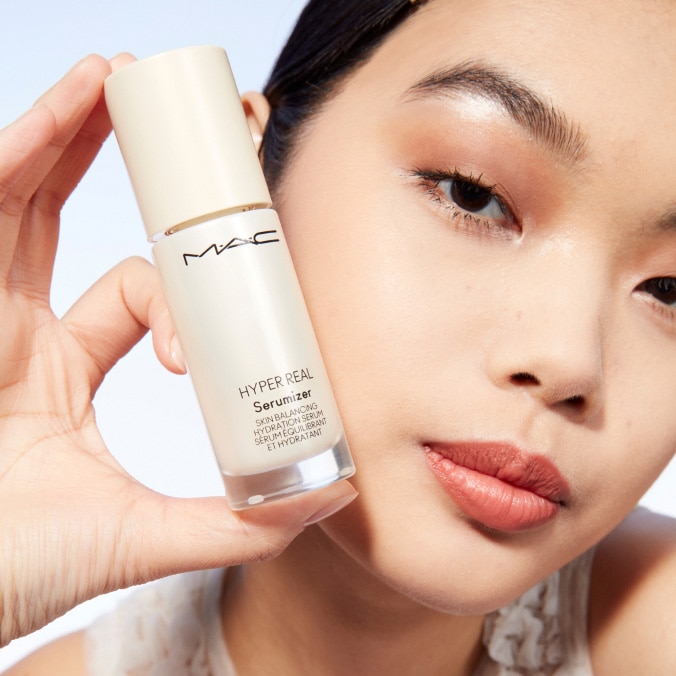 Product images of MAC STUDIO RADIANCE Moisturizer and Hyper Real Serumizer.